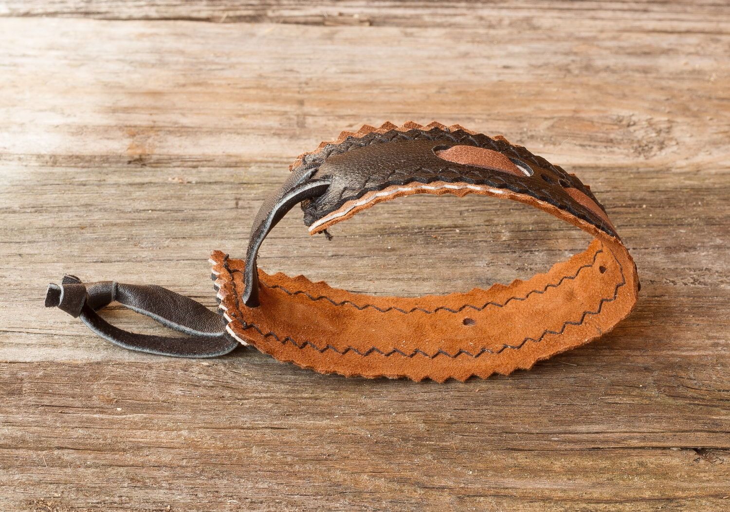 Bracelet made ​​of leather and suede, handmade photo 4