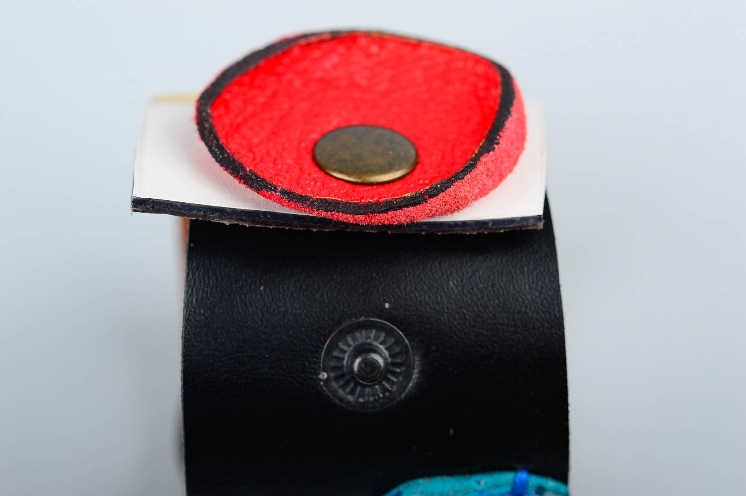 Pulsera de cuero ancha hecha a mano accesorio de moda regalo original para mujer foto 5