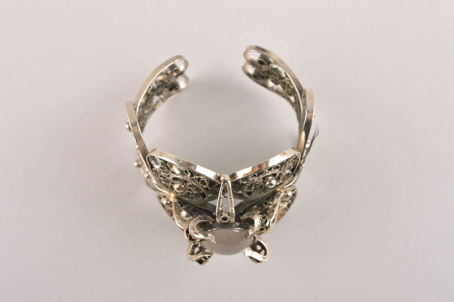 Handmade Metall Schmuck Damen Armband Geschenk für Frauen aus Kupfernickel Stein foto 4