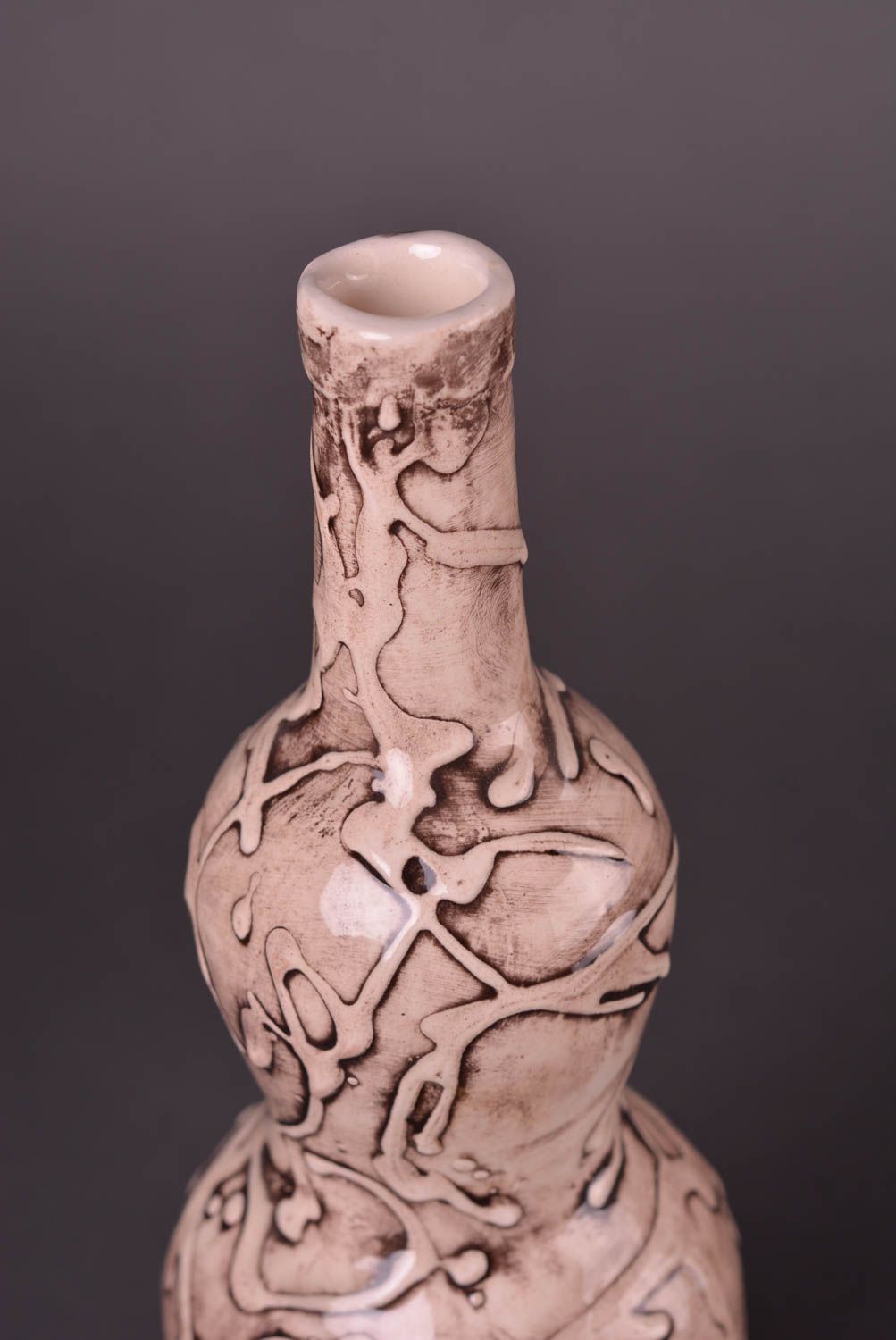 Посуда ручной работы глиняная бутылка необычная керамическая бутылка 700 мл фото 4