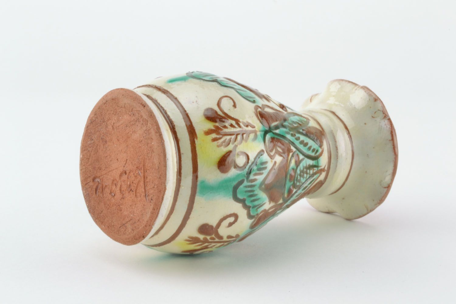 4 inches handmade clay glazed classic style vase décor 0,25 lb photo 5