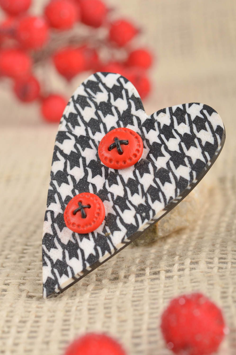 Broche hecho a mano con forma de corazón accesorio de moda regalo personalizado foto 1