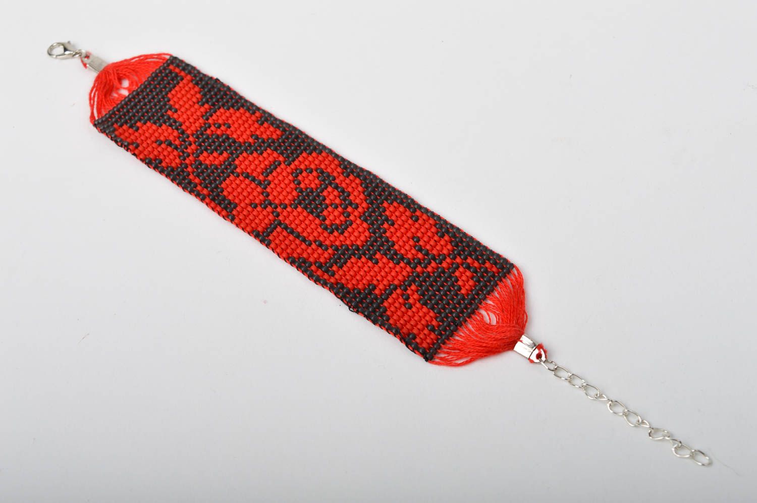 Модная бижутерия ручной работы красный браслет из бисера модный браслет фото 3