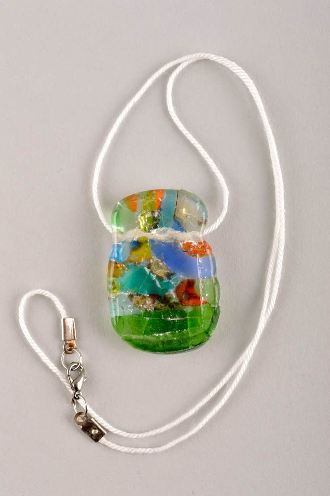 Handmade pendant designer pendant unusual glass accessory gift for girls photo 5