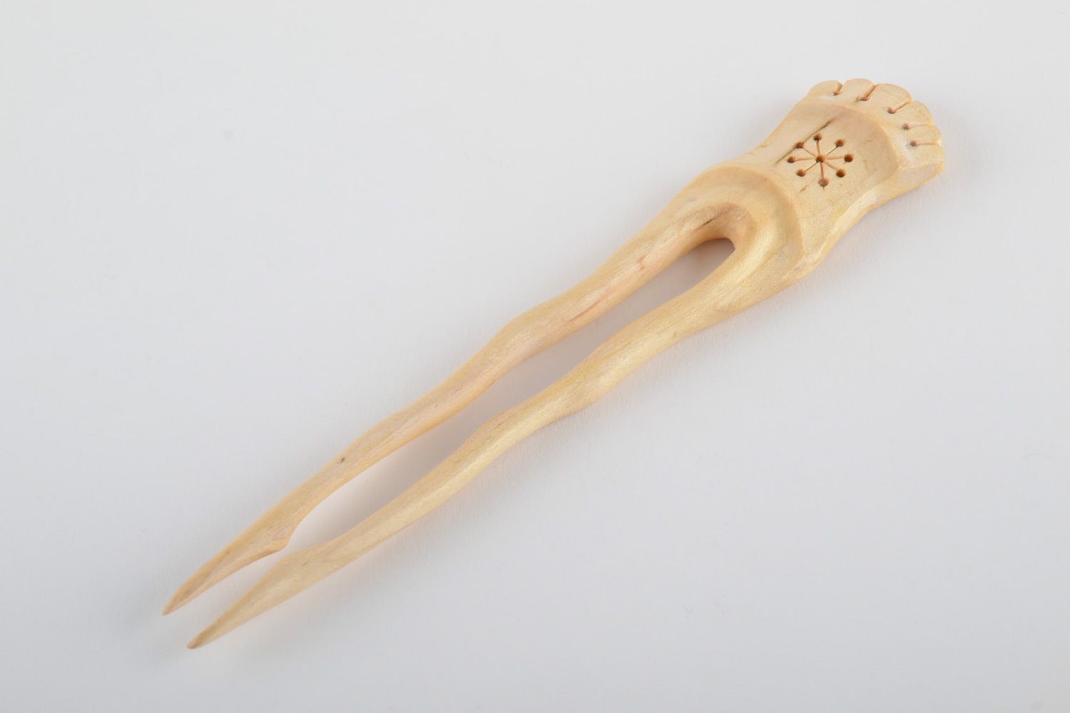 Homemade designer wooden hairpin photo 2