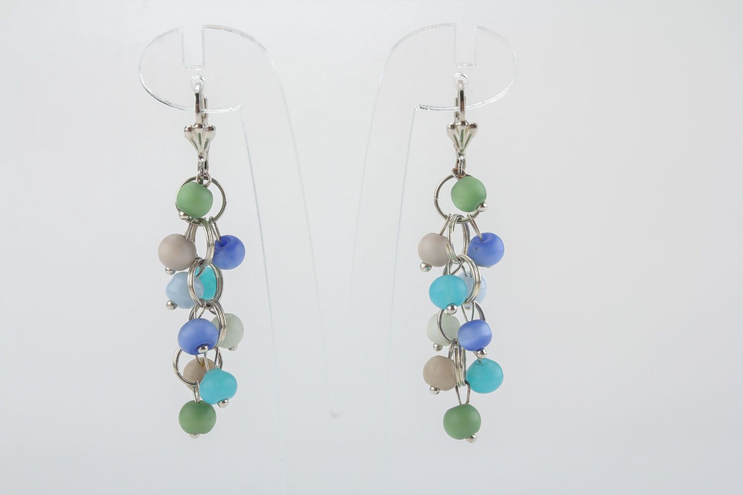 Long earrings made of natural stone photo 1
