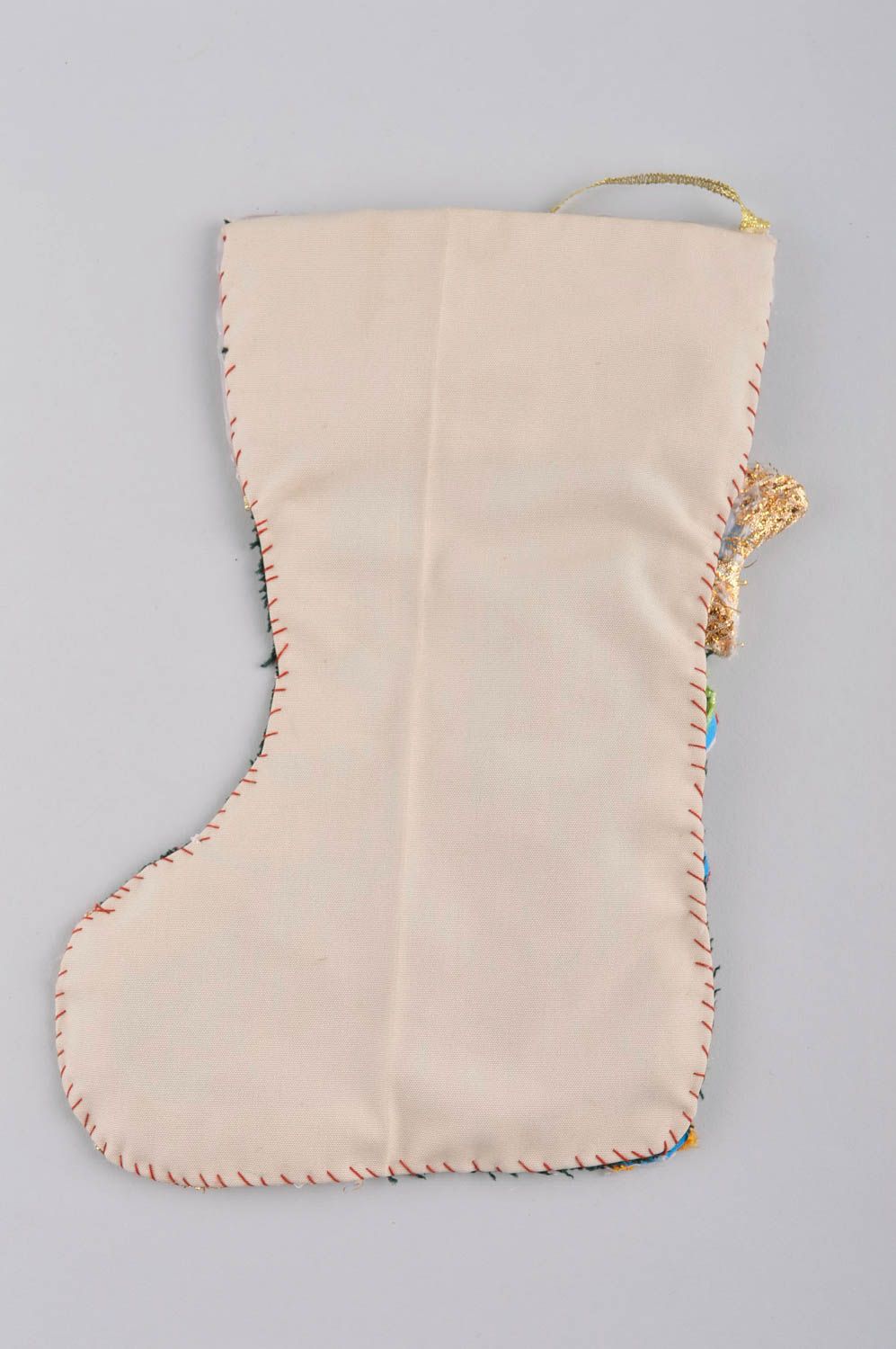 Calcetín de Navidad decorado artesanal elemento decorativo  bota navideña foto 3