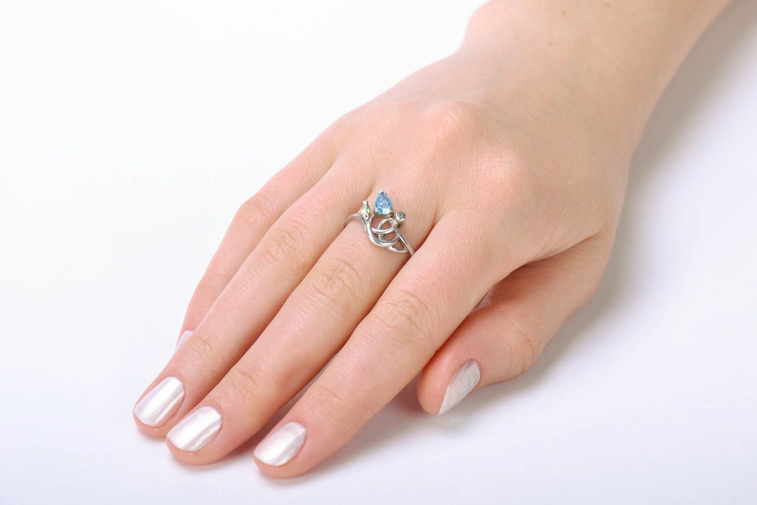 Silber Ring mit Stein Knot foto 5