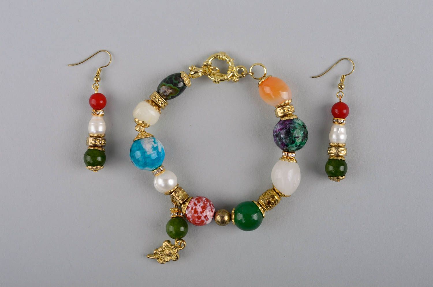 Damen Accessoires handmade Schmuck Armband schöne Ohrringe Geschenk für Frauen foto 2