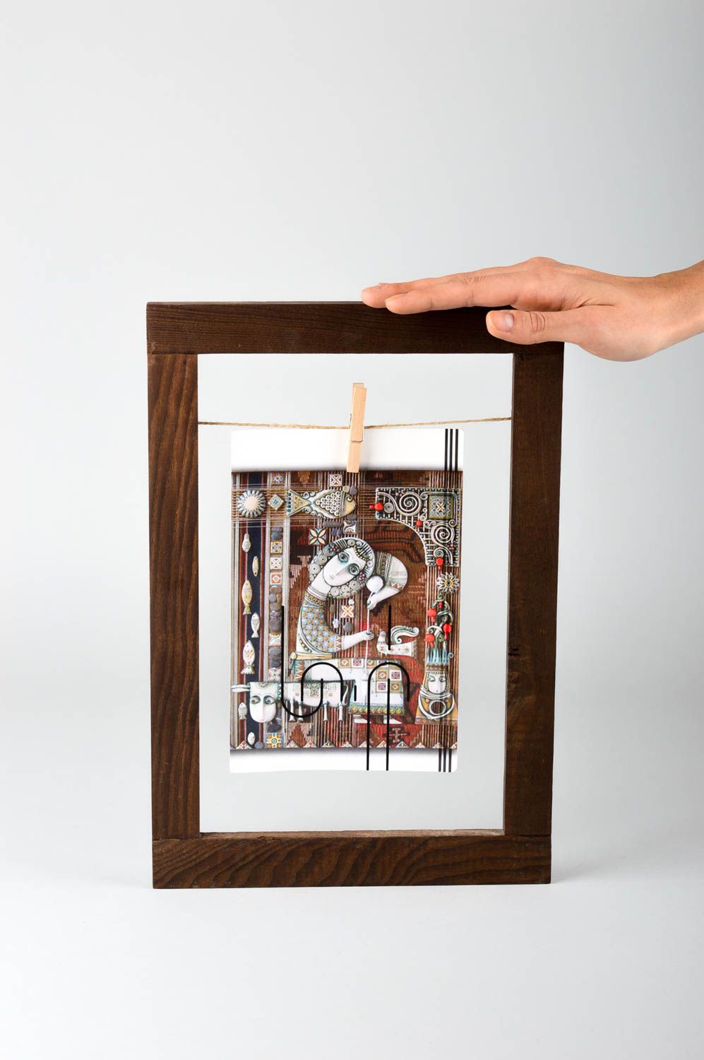 Marco de fotos de madera hecho a mano objeto de decoración regalo original  foto 1