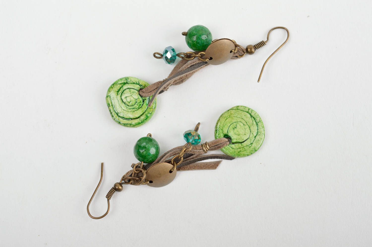 Unusual handmade plastic earrings dangle earrings accessories for girls photo 5