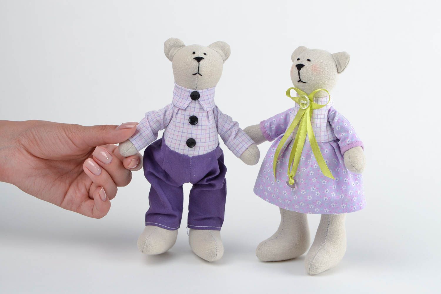 Handmade Kuscheltiere Bären Geschenke für Kinder Haus Deko Spielzeug Set 2 Stück foto 2