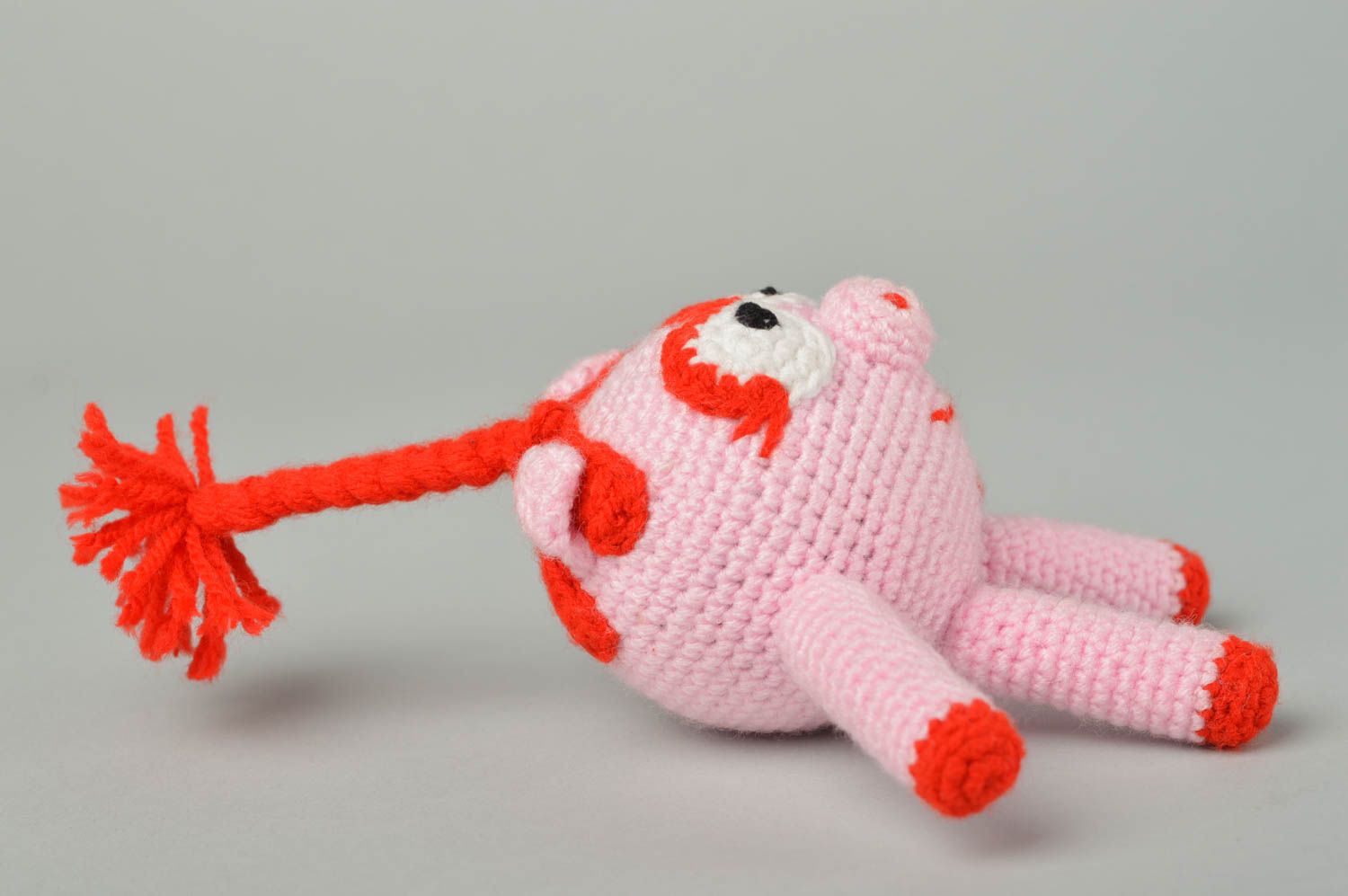 Crocheted piggy toy handmade cotton toy kids soft toy crocheted toy toy for baby photo 3
