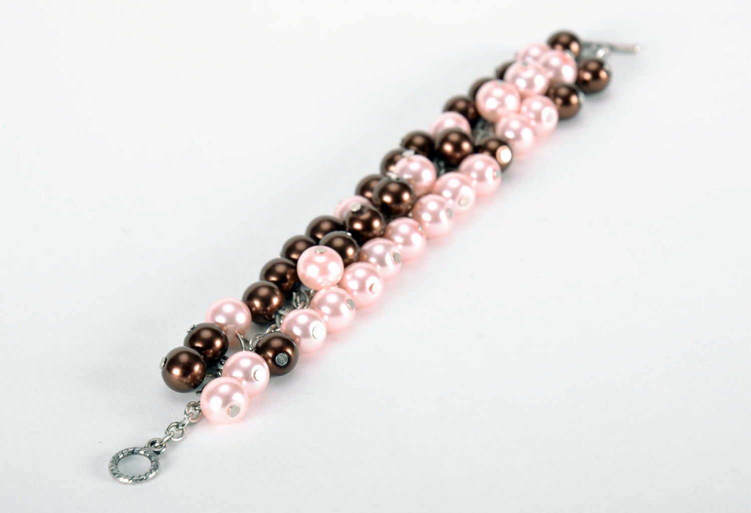 Bracelet fait main de perles céramiques de différentes couleurs  photo 3