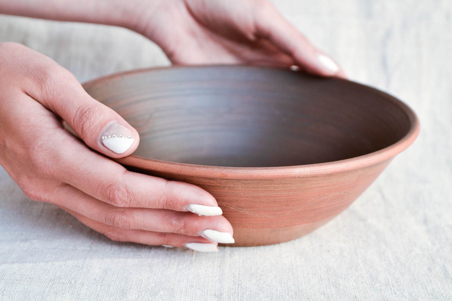 Большая керамическая тарелка глиняная посуда пищевая керамическая посуда фото 2