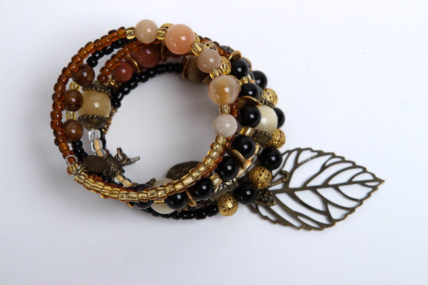 Bracelet multirang Bijou fait main design en pierres naturelles Cadeau femme photo 3
