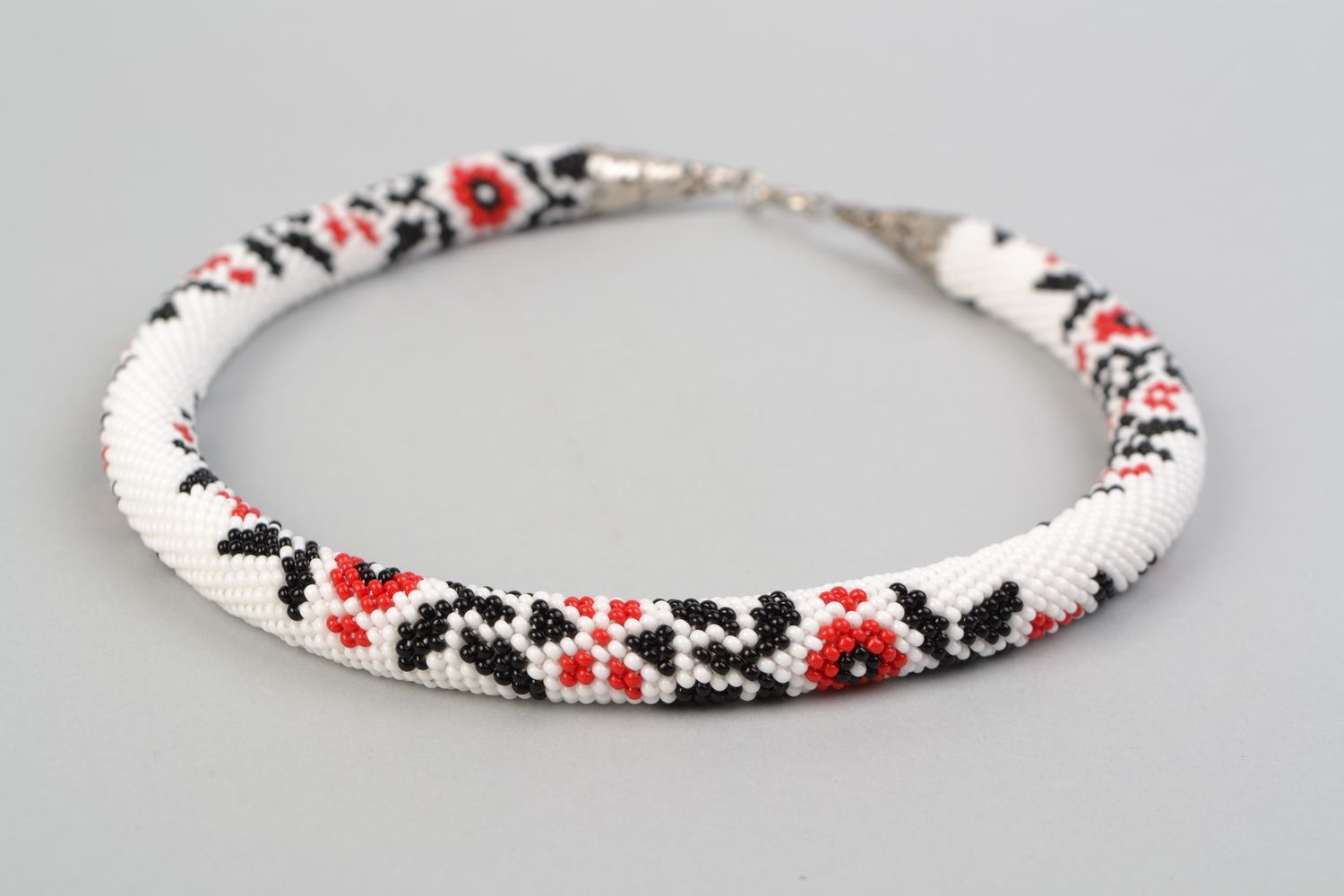 Conjunto de joyas de abalorios checos collar y pulsera artesanales con motivo floral foto 4
