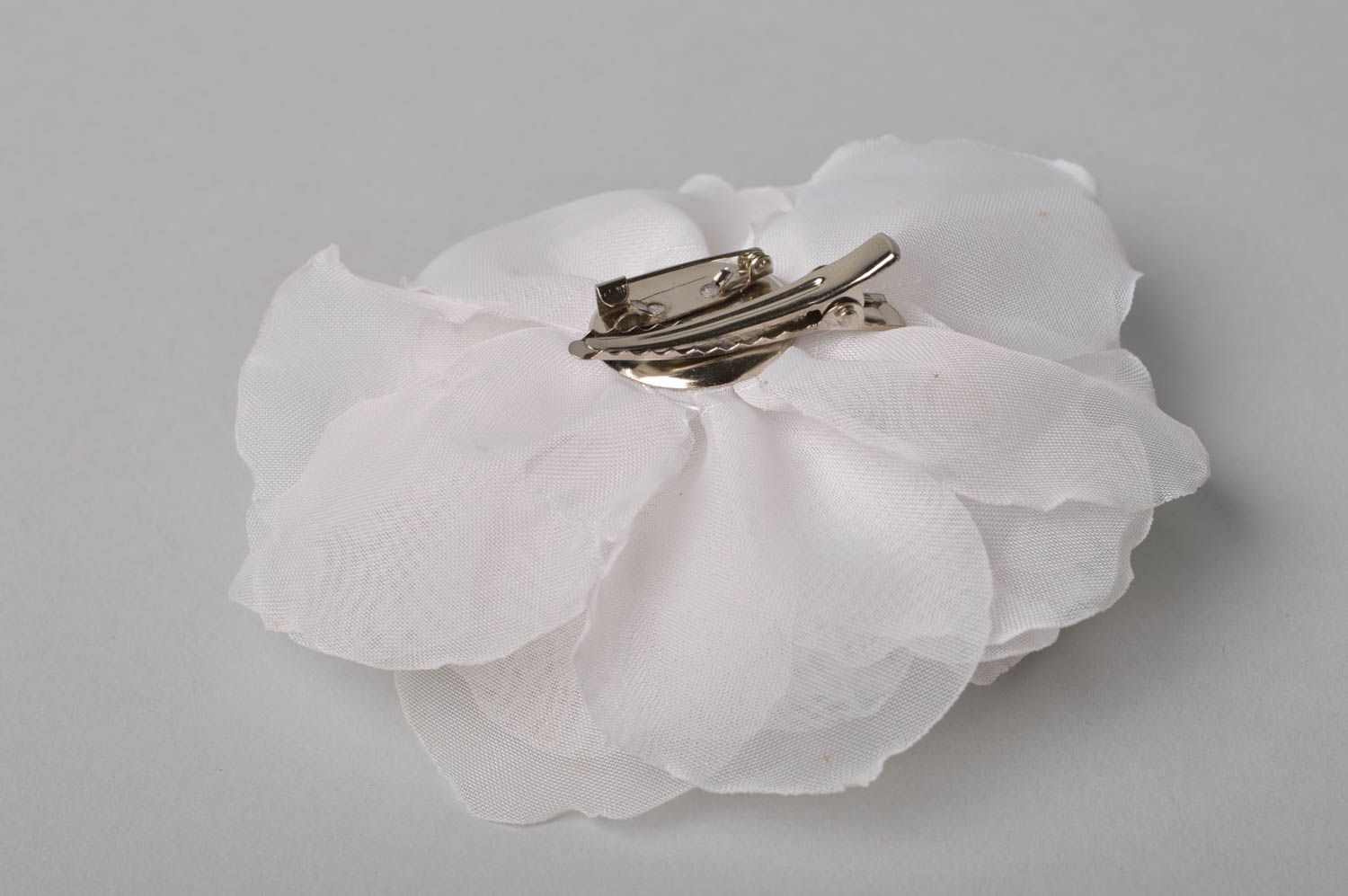 Pinza broche de flor blanca hecho a mano accesorio transformador regalo original foto 10