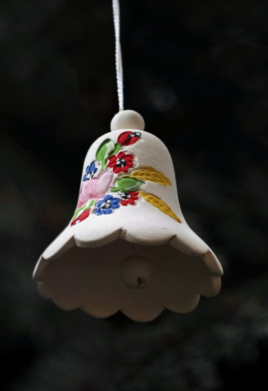 Ceramic bell Hearts and flowers photo 4
