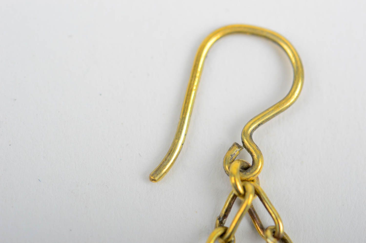 Long handmade metal earrings brass earrings costume jewelry designs gift ideas photo 5