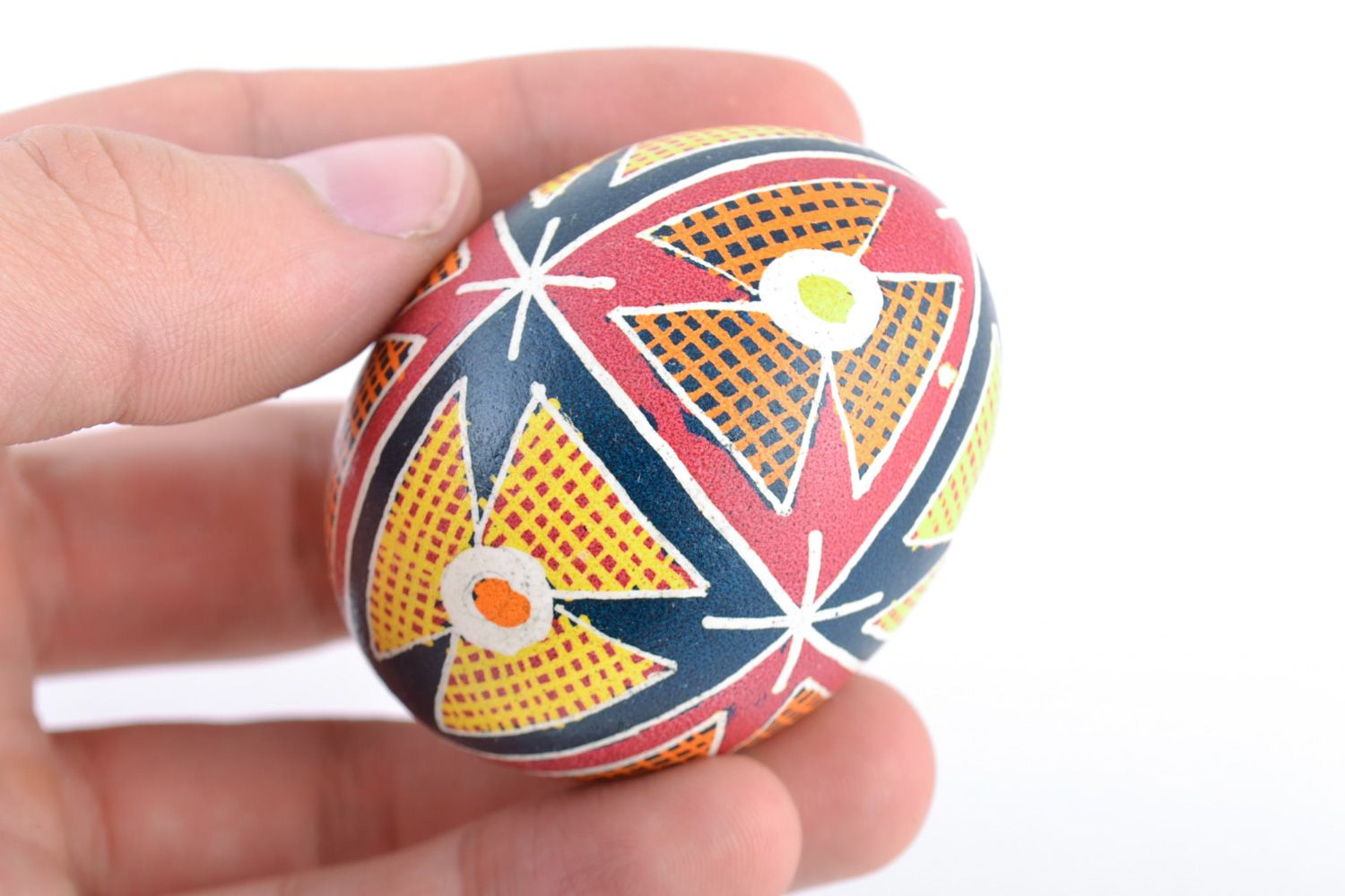 Handmade beautiful chicken egg painted with ornaments for Easter decoration  photo 2
