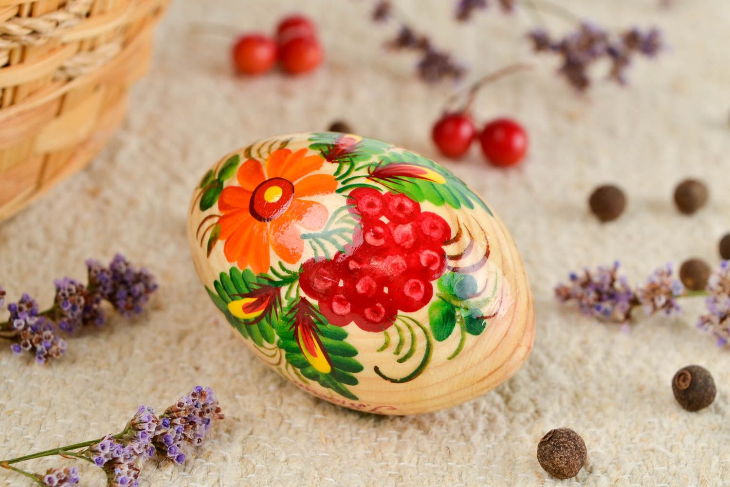 Huevo pintado artesanal decoración para Pascua regalo original de navidad foto 1
