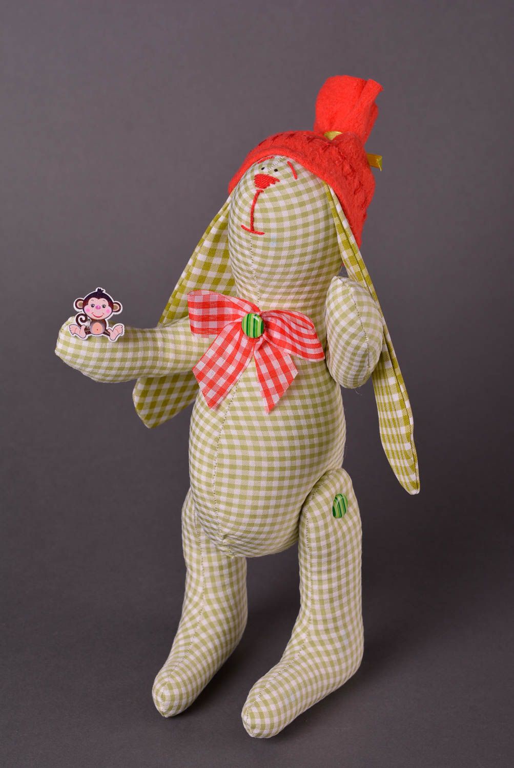 Авторская игрушка ручной работы игрушка заяц из ткани стильный подарок фото 1