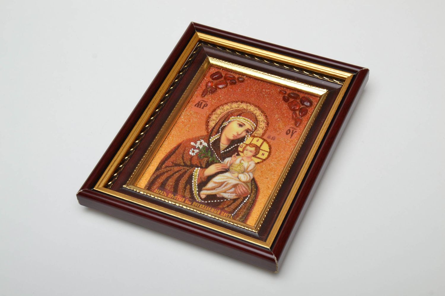 Icono ortodoxo de la Virgen con bebé foto 1