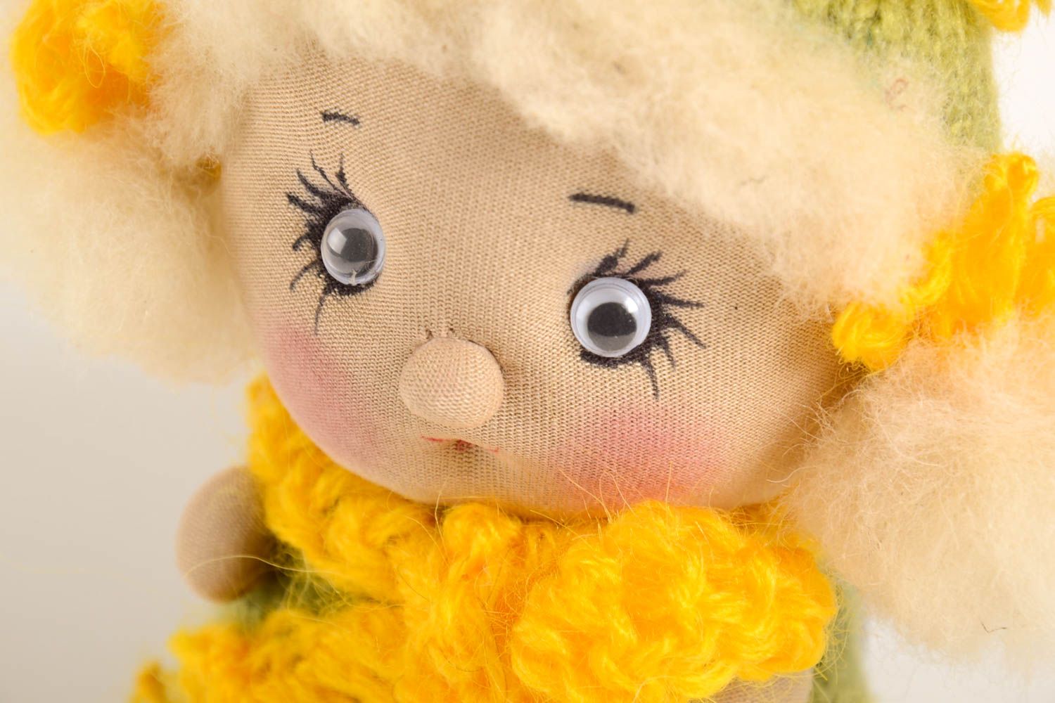 Милая авторская кукла игрушка ручной работы дизайнерская кукла с косичками фото 5