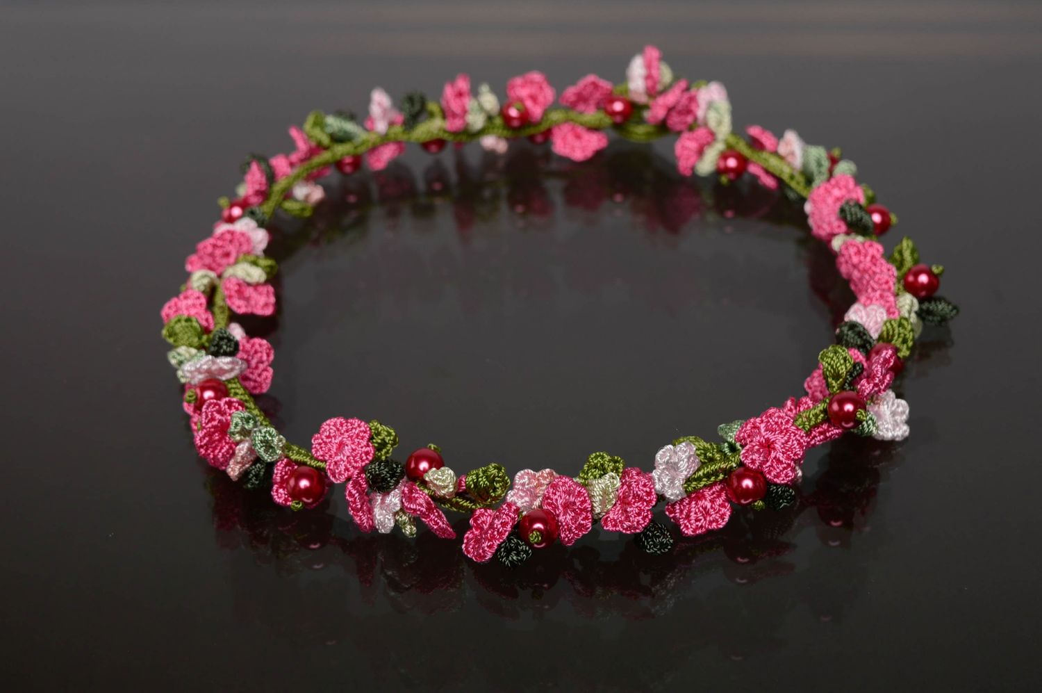 Floral crochet necklace photo 1