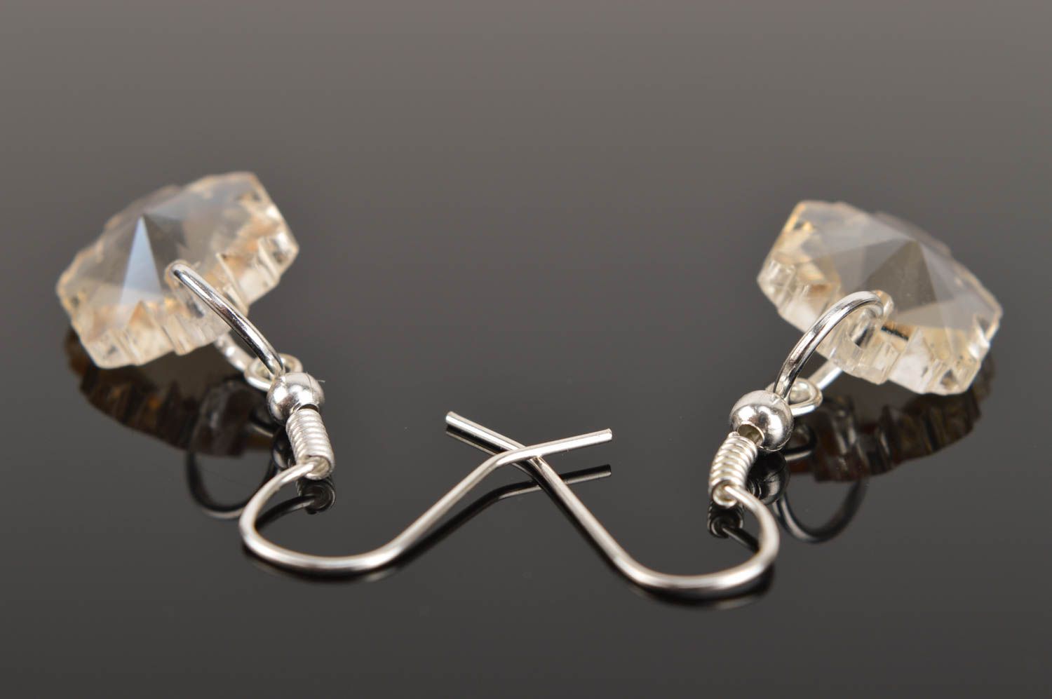 Earrings with charms handmade crystal earrings designer long earrings photo 3