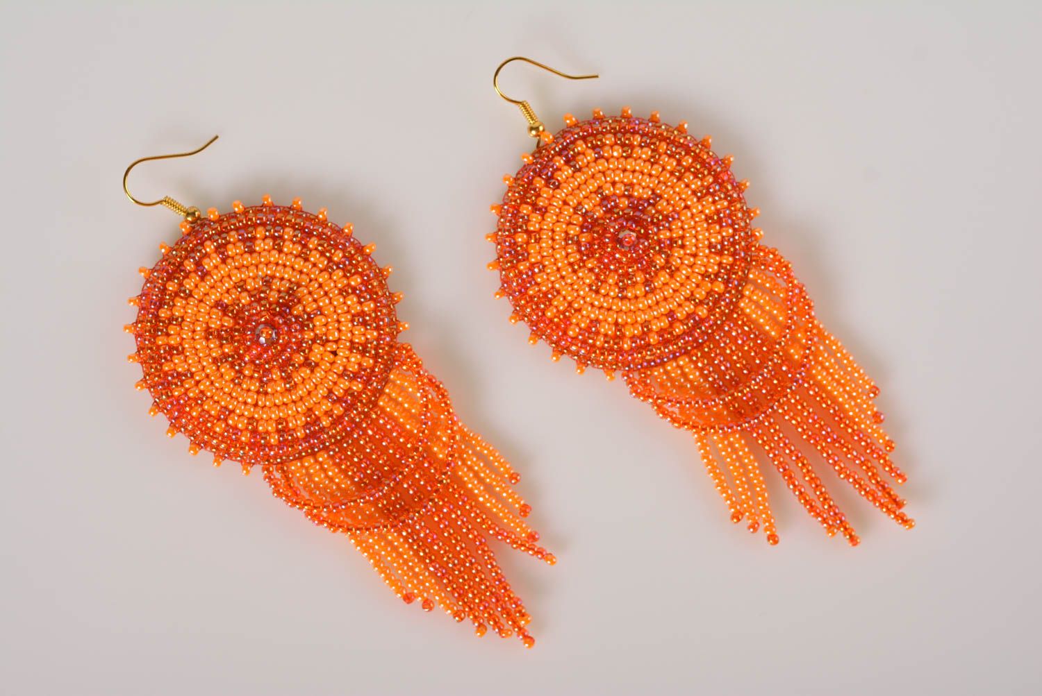 Handmade earrings beaded earrings designer jewelry beads accessory gift ideas photo 3