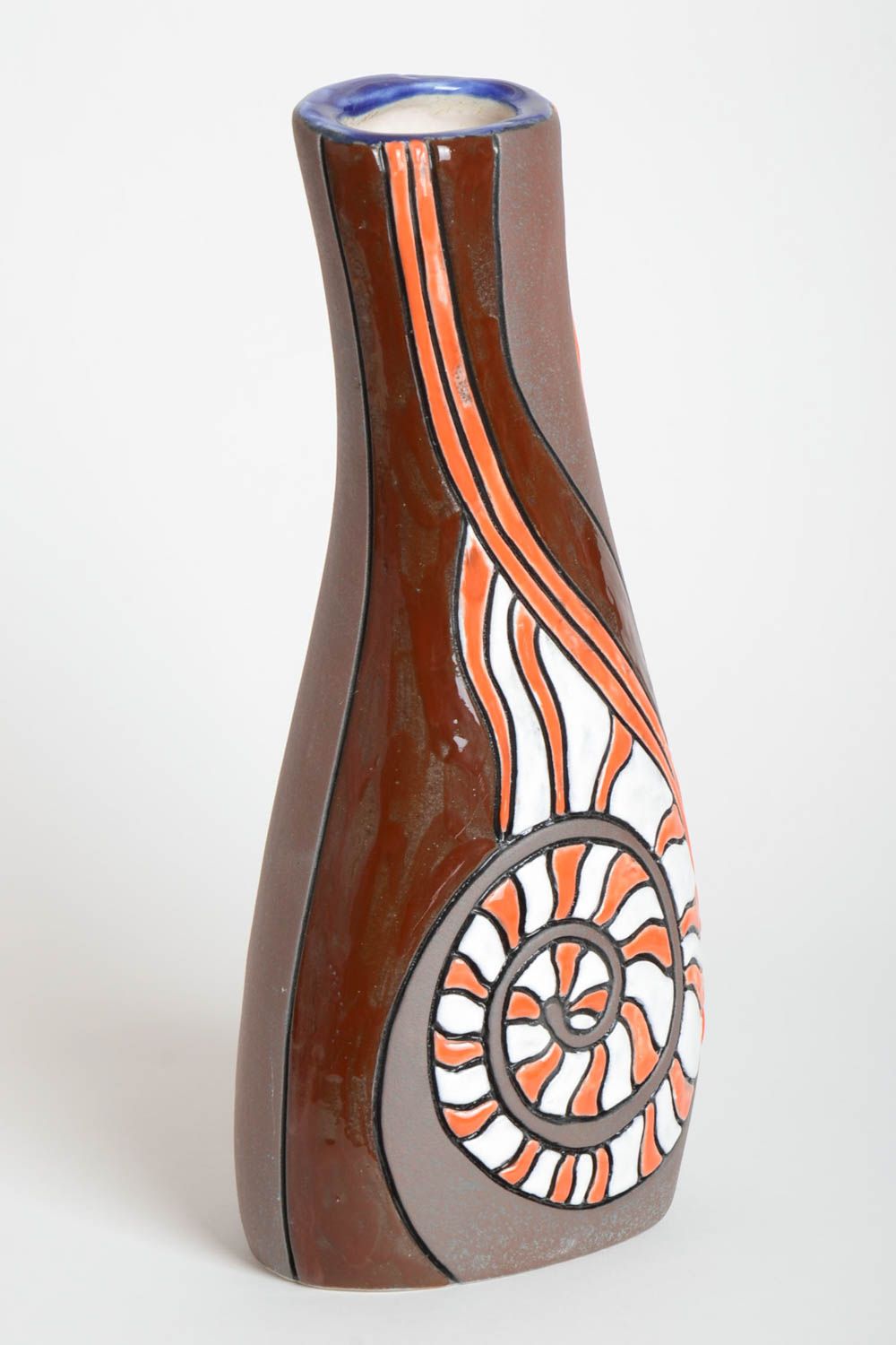 Handmade Vase aus Ton Haus Deko Keramik Vase Deko Wohnzimmer mit schönem Muster foto 2