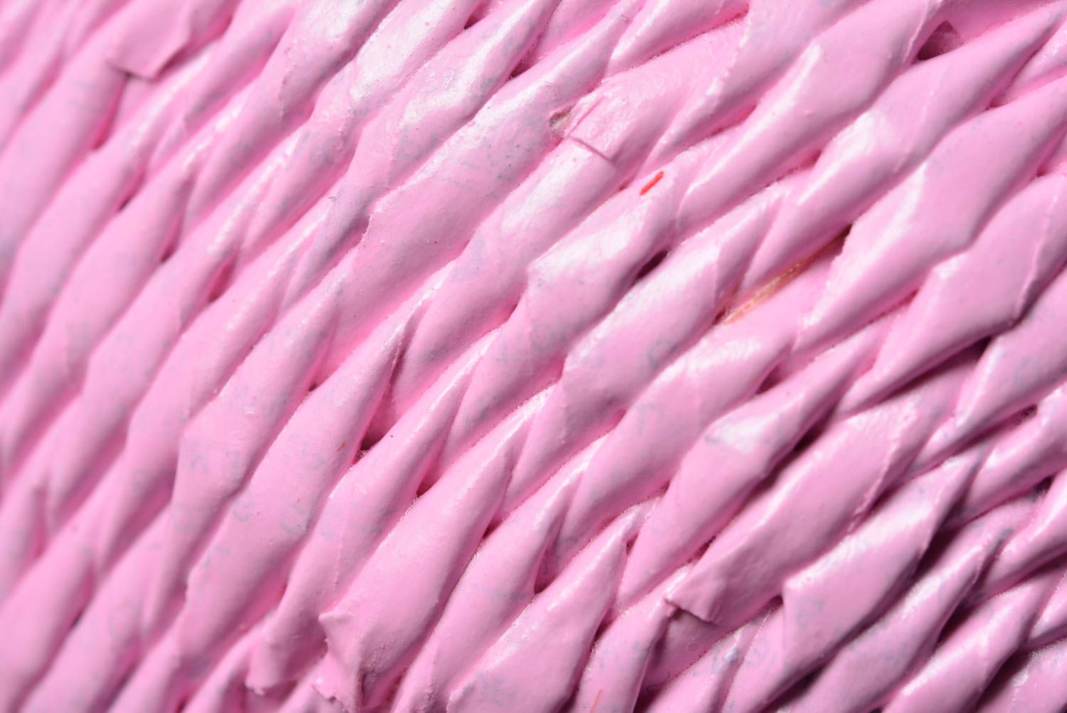Panier rose Corbeille en papier fait main cochon tressé Décoration maison photo 4