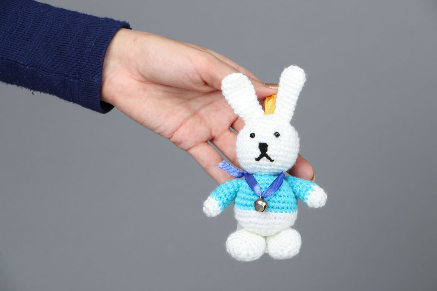 Crocheted handmade toy Funny Bunny photo 4