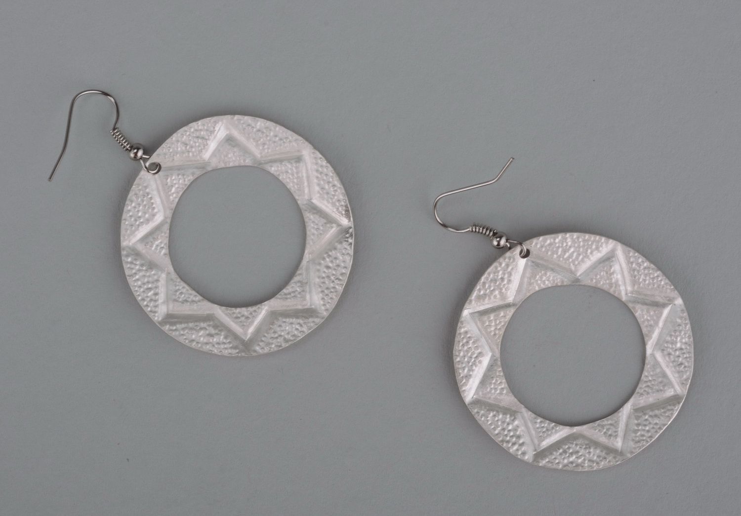Metal earrings with silvering photo 3