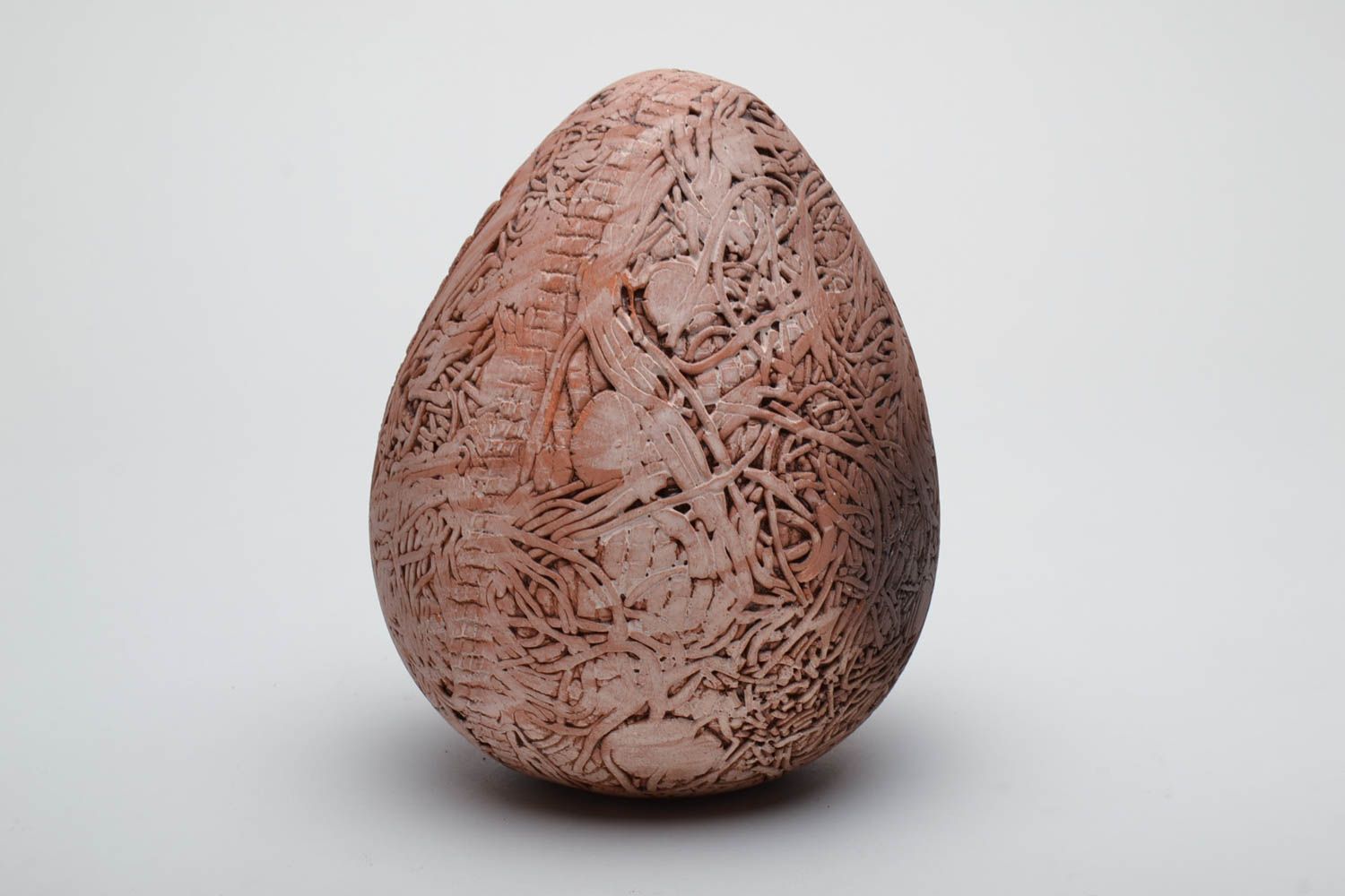 Ceramic Easter egg with molded elements photo 4