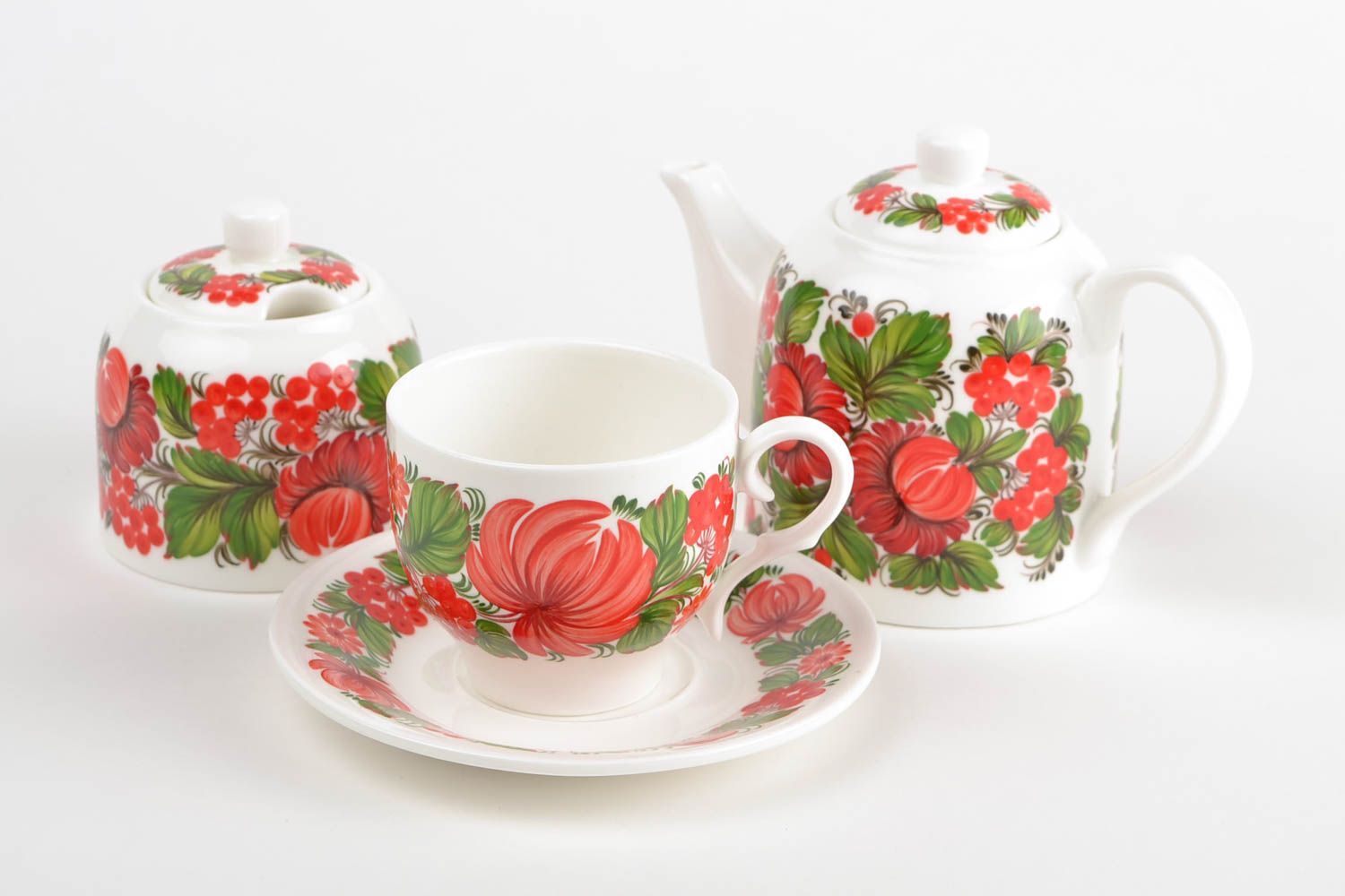 Set of porcelain tableware handmade ceramic tableware painted dishes home decor photo 4