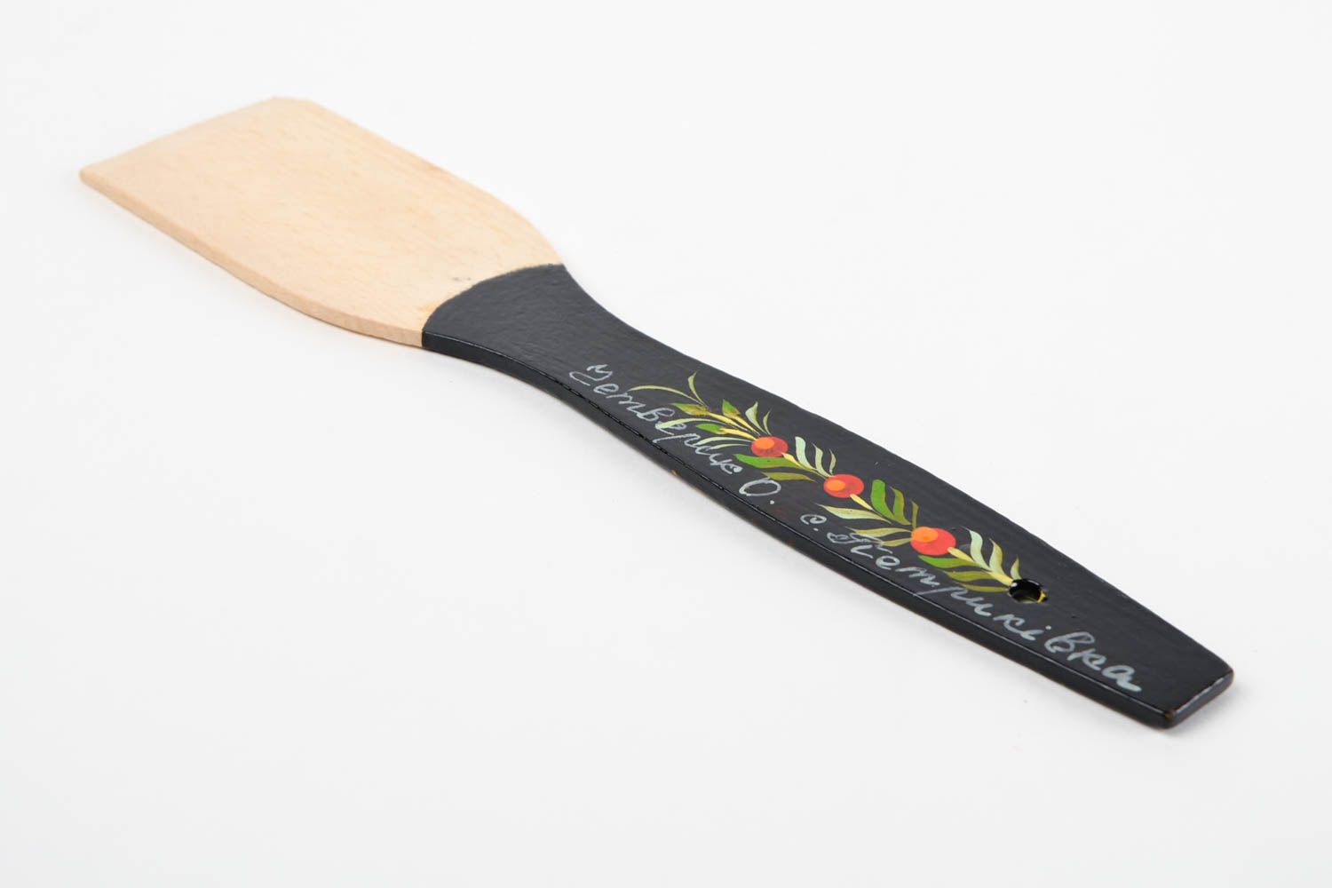 Espátula de madera artesanal pintada utensilio de cocina regalo original foto 5