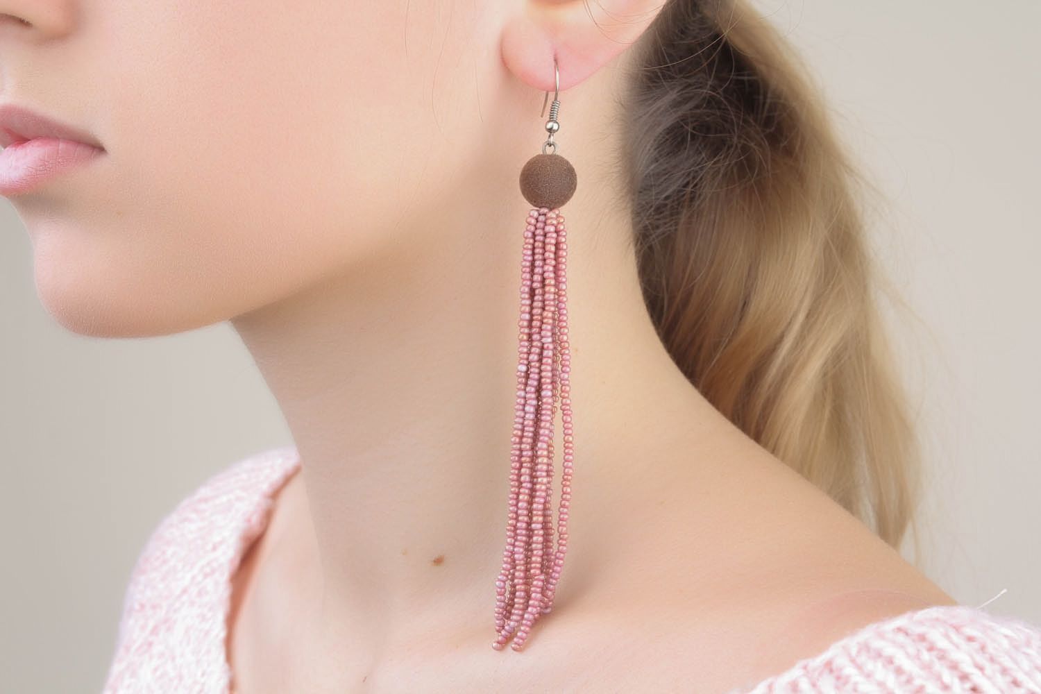 Long bead earrings  photo 1