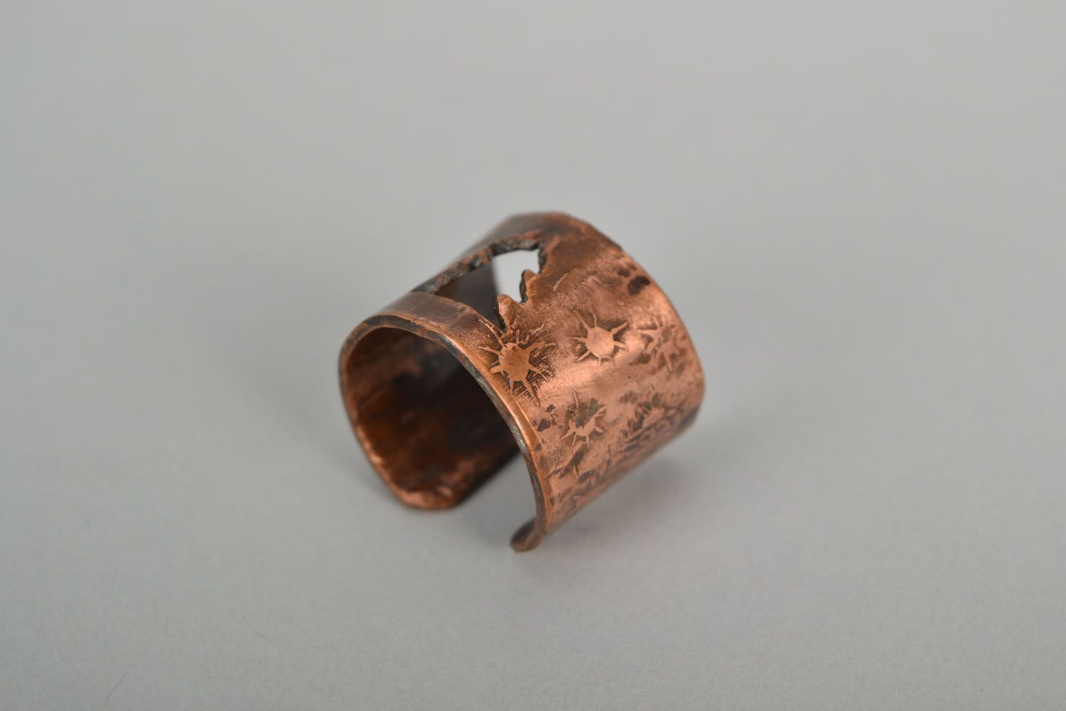 Breiter Ring aus Kupfer Tannenbaum foto 5