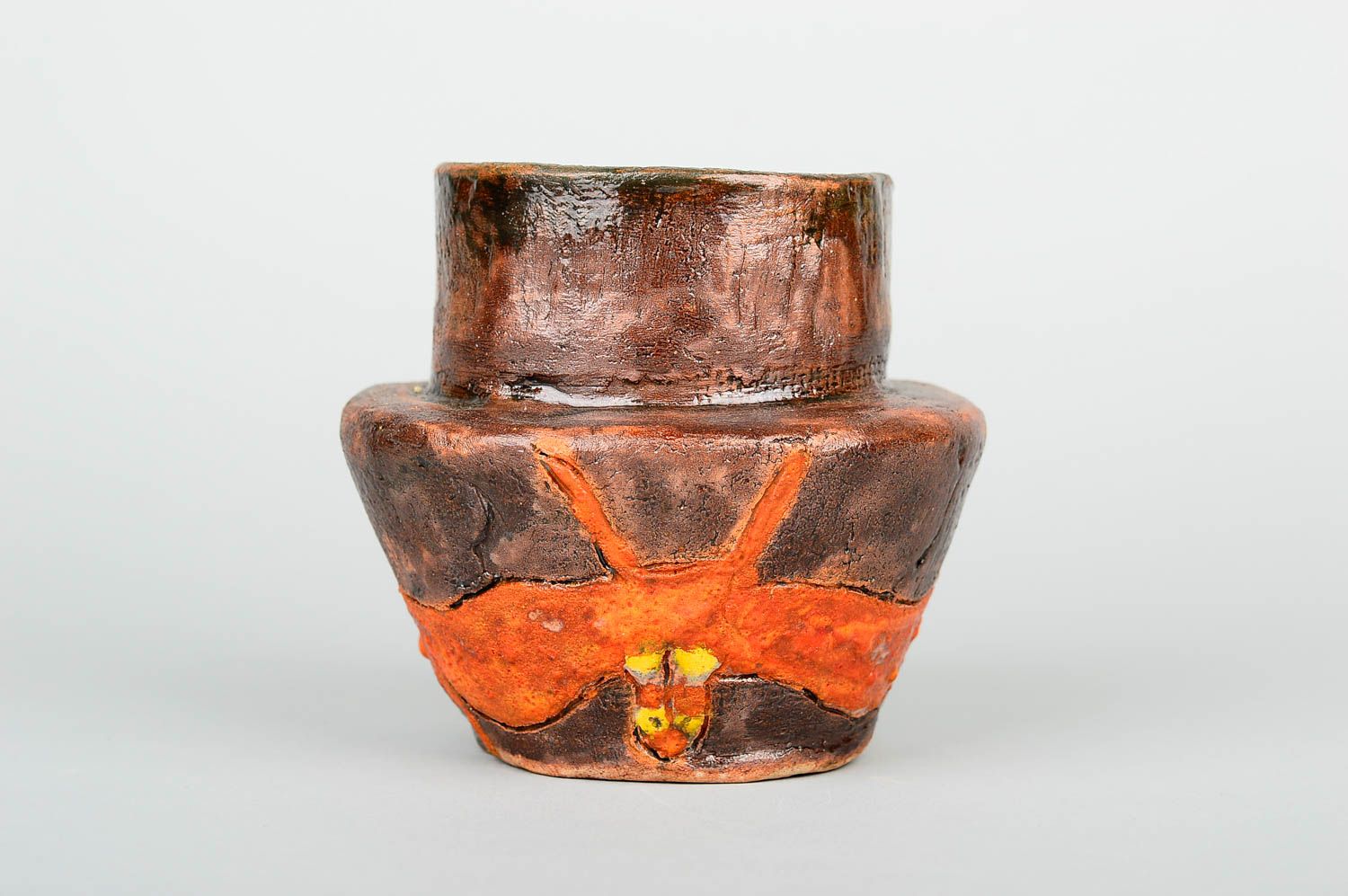 Авторская красивая ваза хенд мейд керамическая ваза для цветов декор для дома фото 1