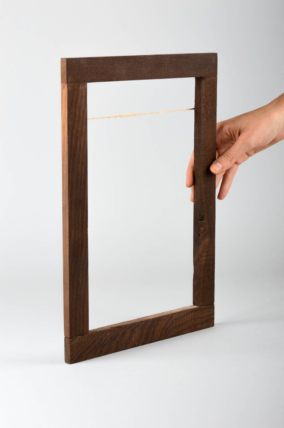 Фоторамка ручной работы рамка для фото прямоугольная деревянная фоторамка фото 2