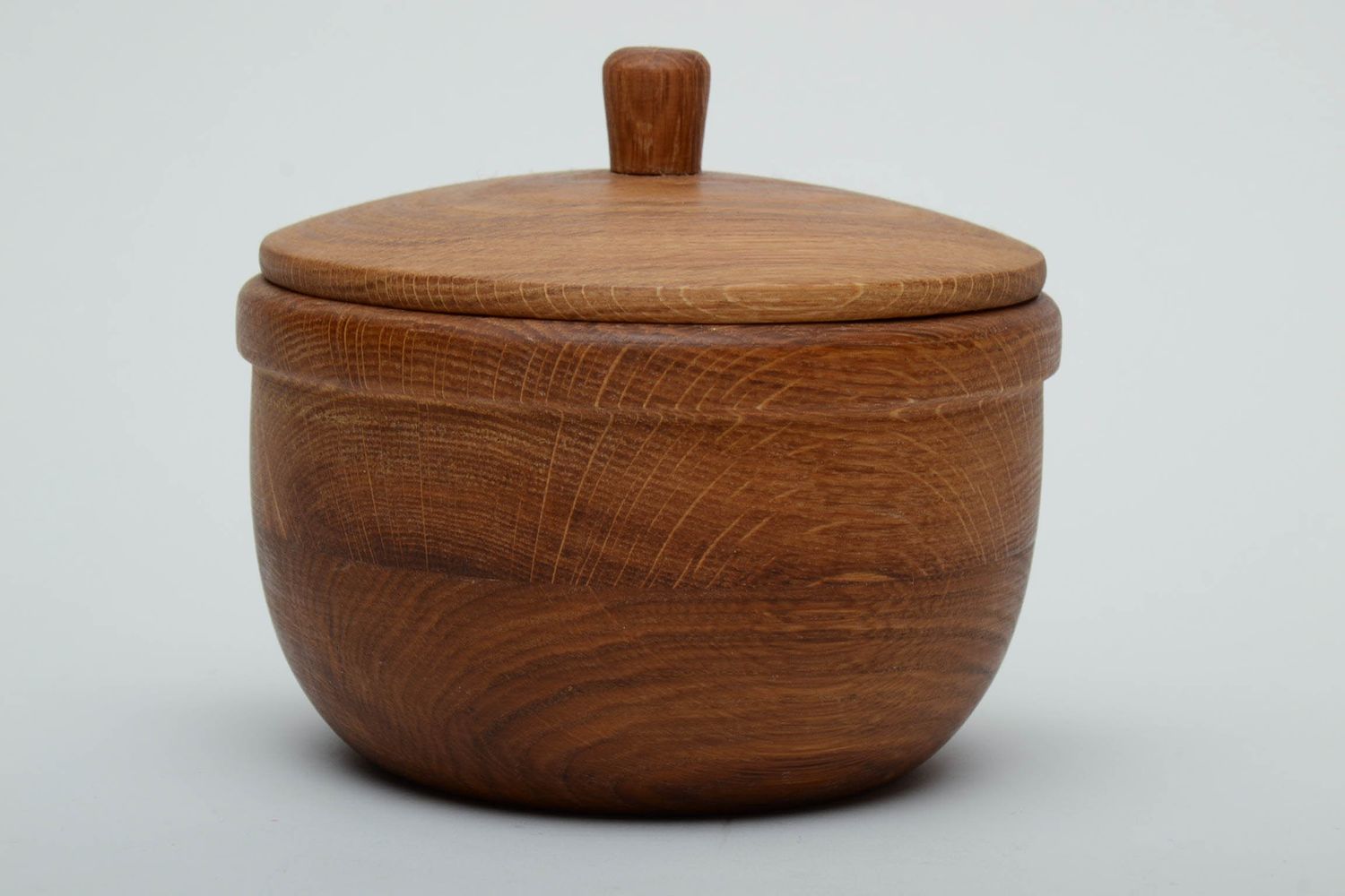 Pot en bois naturel avec couvercle pour miel photo 2