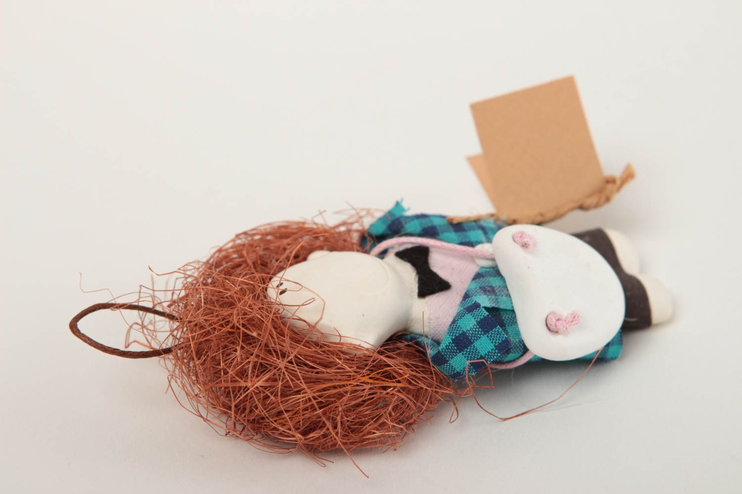 Кукла ручной работы с петелькой декор для дома тряпичная кукла подвеска фото 2