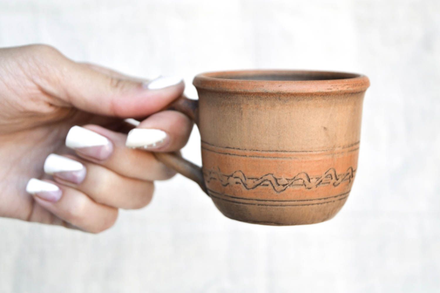 Tasse céramique faite main Mug original Vaisselle design 15 cl peinte à café photo 2