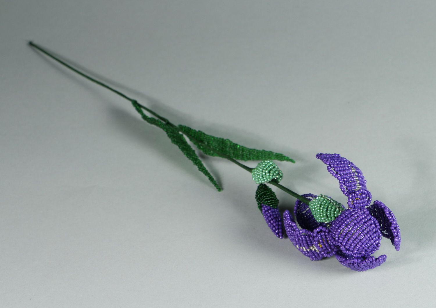 Decorative flower made from beads Iris photo 2