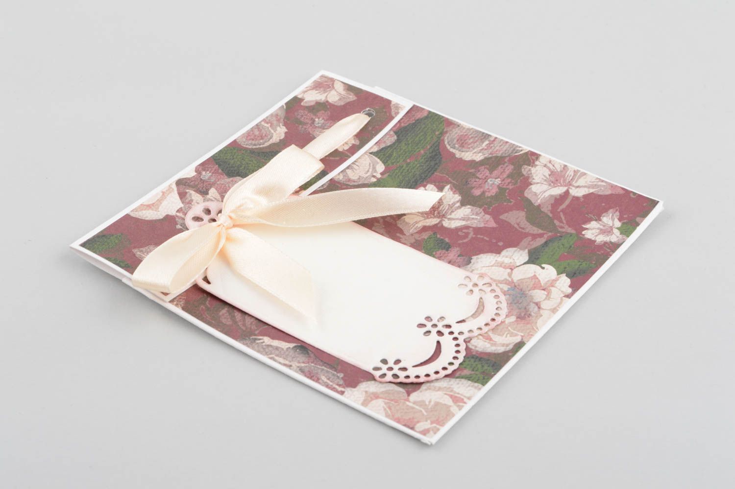 Конверт ручной работы конверт для диска конверт из бумаги цветочный красивый фото 3