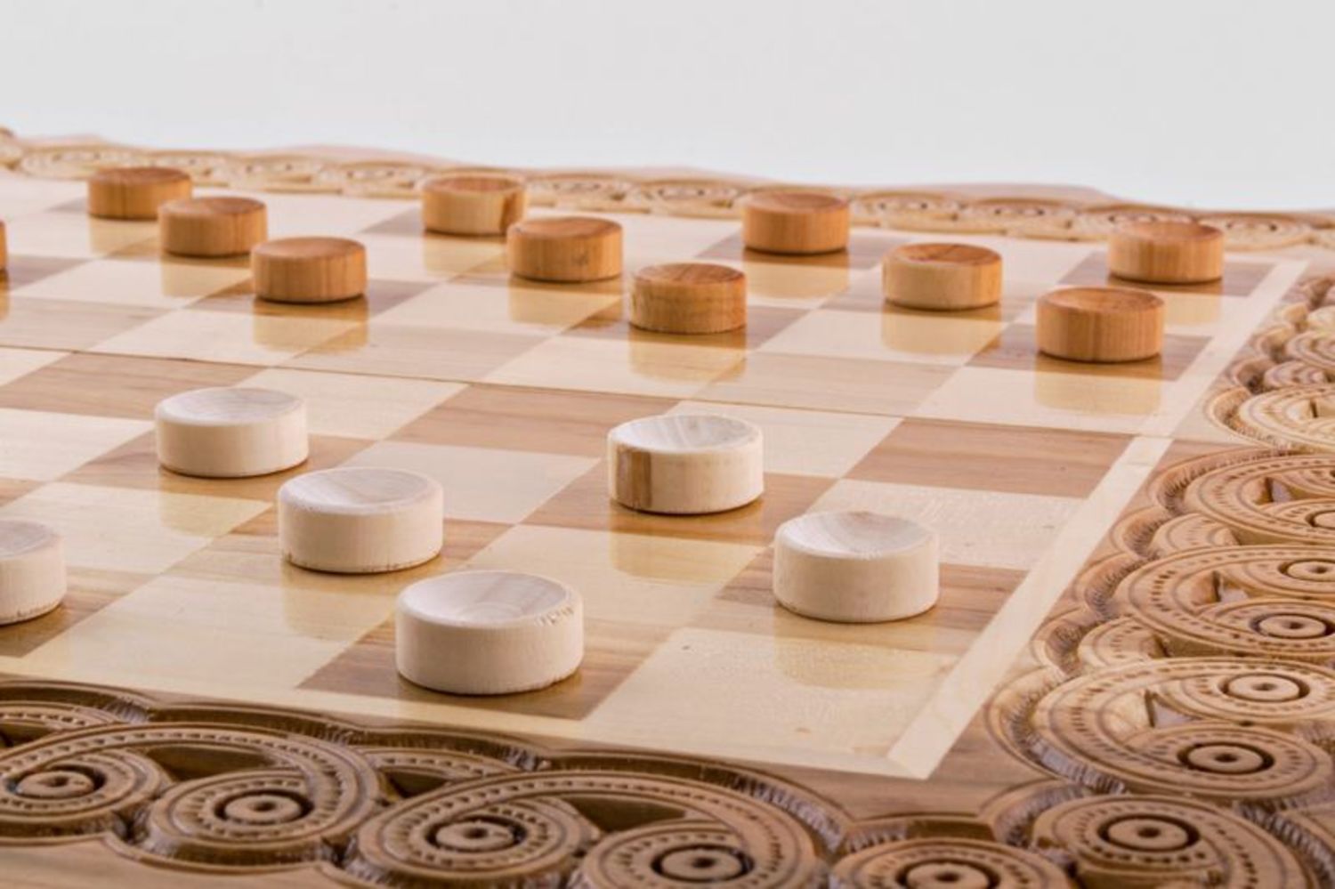 Set di giochi da tavolo fatto a mano “Scacchi, Dama, Backgammon” Set di legno foto 6