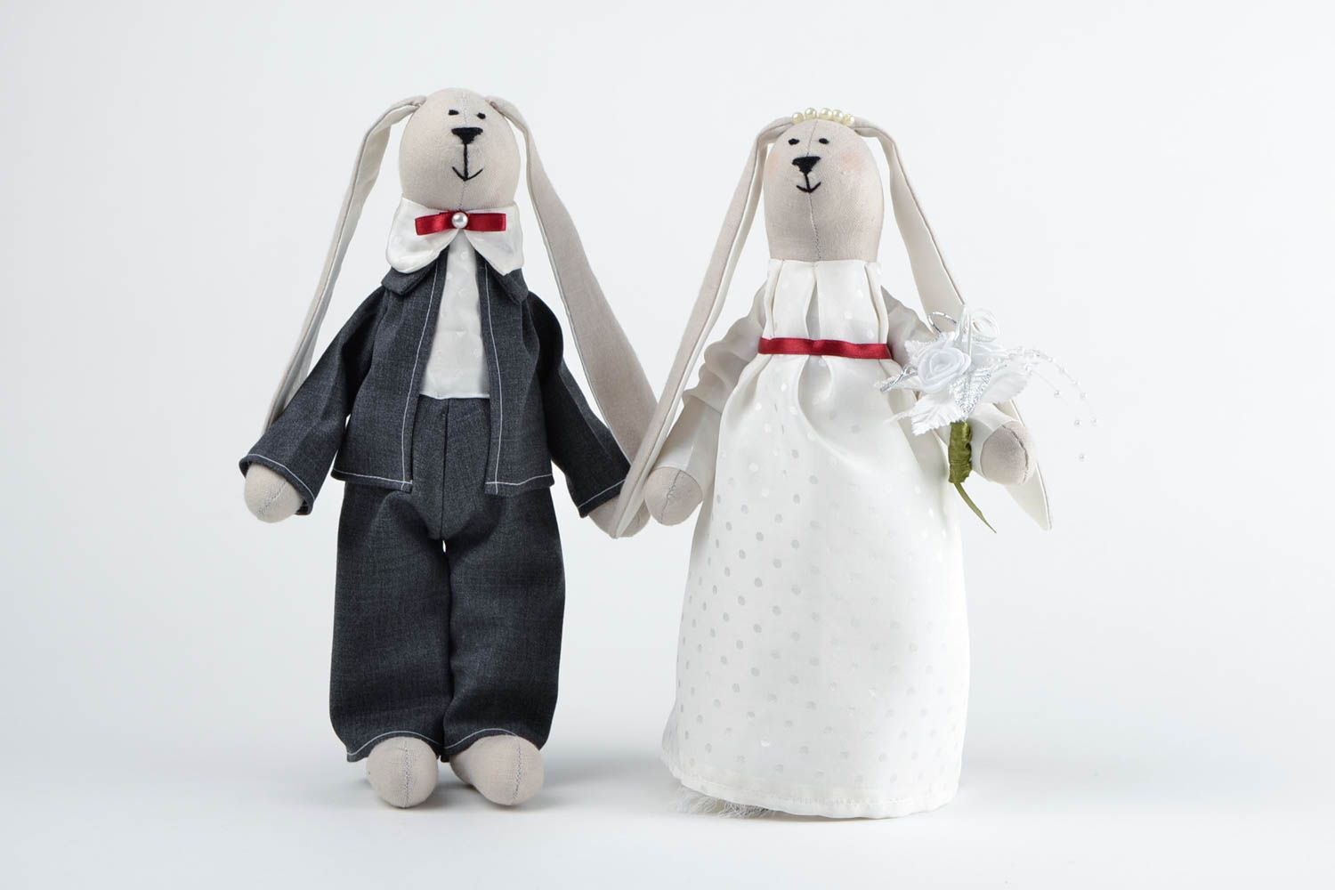 Handmade Kuscheltiere Hasen Neugeheiratete Geschenke für Kinder Spielzeug Set foto 4